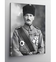 Kanvas Tablo Siyah Beyaz Mustafa Kemal
