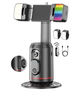 Yüz Takibi Kumandalı RGB Selfie Tripod, 360° Akıllı Gimbal, GoPro Uyumlu