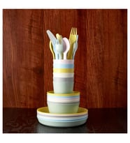 IKEA KALAS pastel tonlarında çocuk yemek takımı