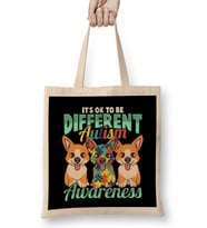 It's OK To Be Different Autism Awareness Heart Bez Çanta Uzun Saplı