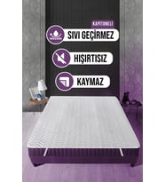 Su Sıvı Geçirmez Yatak Koruyucu Alez Yatak Alezi Çarşaf Kapitoneli 140x200cm Dört Köşe Lastikli