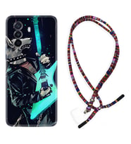 Huawei Nova Y70 Y90 Nova 9 SE  Kılıf Boyun Asklı Rasta Silikon Dog Guitar 1789