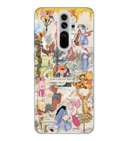 Redmi Note 8 Pro Uyumlu Winnie The Pooh Kolaj Tasarımlı Şeffaf Telefon Kılıfı