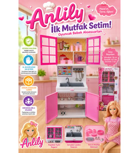 Anlily İlk Mutfak Setim Aksesuarlı Pembe Oyuncak Evcilik Seti - Oyuncak Bebek Aksesuarları (35 cm)
