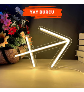Yay Burcu Figürlü Neon Led Tabela Tablo Gece Aydınlatma Duvar Dekoru