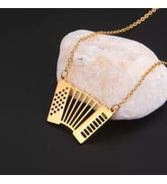 Kişiye Özel 925 Ayar Gümüş Akordiyon Kolye (Gold)