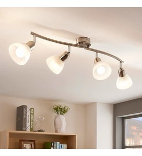 Rsylight 4 Lü inox 180 Derece Hareketli Beyaz Camlı Modern Dekoratif Avize