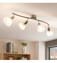 Rsylight 4 Lü inox  180 Derece Hareketli Beyaz Camlı Modern Dekoratif Avize