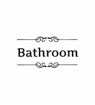 Bathroom Sticker Siyah 20x10 cm