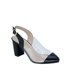 Trendyshose 03602  Kadın Kalın Topuk  8 Cm Kadın Topuklu Ayakkabı (Siyah)