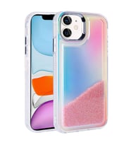 Apple iPhone 12 Uyumlu Kılıf Airbagli Renkli Arka Yüzey Boncuk Tasarımlı Zore Kumul Kapak (Pembe)