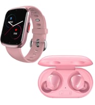 Samsung Uyumlu Galaxy Buds+ Pembe Bluetooth Kulaklık Smartwatch Pembe Akıllı Saat