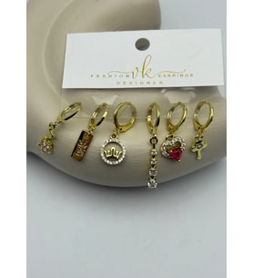 Vip 6'lı Gold Küpe - 25-vip186