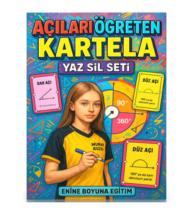Açıları Öğreten Kartela YAZ-SİL Seti (Zincirli Kartelalar ve Yaz-SİL Kartelası)