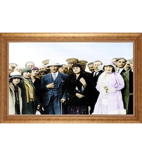 EV İŞYERİ OFİS İÇİN ALTIN ÇERÇEVELİ PASPARTULU TABLO VB448