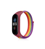 Uray store Xiaomi Mi Band 4 Hasırlı Cırtcırtlı Kordon - Gökkuşağı