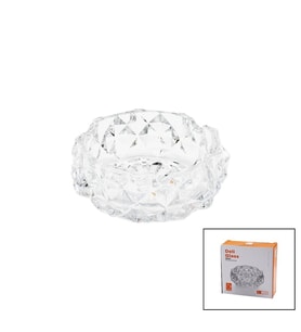 BÜYÜK CAM - DIAMOND KRİSTAL ŞEKİL YUVARLAK KÜLLÜK ÇAP: 12.8CM - D: 5.2CM (5343)