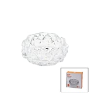 BÜYÜK CAM - DIAMOND KRİSTAL ŞEKİL YUVARLAK KÜLLÜK ÇAP: 12.8CM - D: 5.2CM (5343)