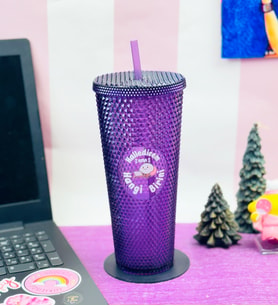 Halledicem Ama Hangi Birini Star Sky Kristal Desenli Pipetli Bardak 750Ml Mor
