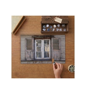 Ahşap Eski Pencere Tasarımı 240 parça Ahşap Puzzle Ahşap Kutuda MP01192