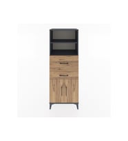 Hyperion Dolap 3 Raflı 2 Çekmeceli 2 Kapaklı 60x44x163 Antrasit-Çam