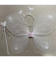Beyaz Renk Kanadı Tacı ve Sopası 50x37 cm