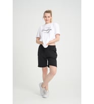 Kadın Regular Fit Duble Paça Şort SPR24SRK51 (Siyah)