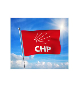 CHP (Cumhuriyat Halk Partisi) Bayrağı Premium Raşel Kumaş 100x150 cm