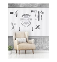Dreamwall Kuaför Desenli Isı Ve Ses Yalıtımlı Sağlıklı Tekstil Duvar Kağıdı (Gri)