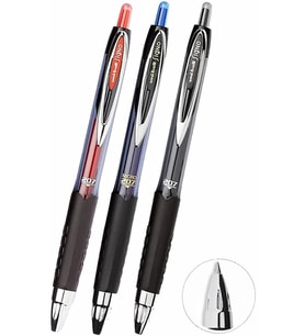 Siyah Kırmızı 3 Adet Uniball Signo 207 0.7 mm Roller Umn-207 Likit Mürekkepli Pilot Kalem