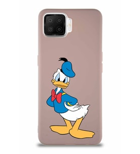 Oppo A73 Soft Premier Kapak Donald Duck-D Tasarımlı Silikon Kılıf - Pudra (Şeffaf)