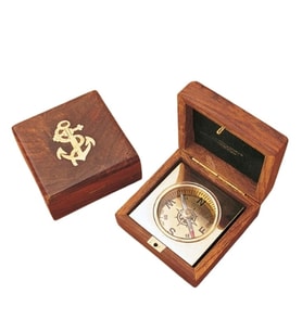 DENİZCİLİK GRUBU-Marine Pirinç Aksesuar-KUTULU PUSULA-7,5*8*4 CM-JTTR2714 (Kahverengi)