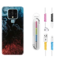 Tecno Camon 16 18P Pova 3 Pova Neo Kılıf Kablo Koruma Spiral Silikon Red Blue Black Abstact 1386