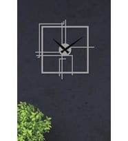 Gowpenart Kare Querencia Metal Gümüş / Silver Duvar Saati - Ev / Ofis Saati - Hediye Saat