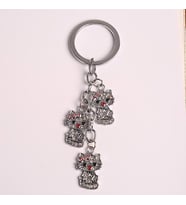 TAŞLI KEDİ TASARIMLI METAL  ANAHTARLIK-ANAH649