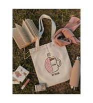 Le Vion my brain - Baskılı Bez Çanta 38x42 cm 170 Gr Omuz Çantası Kadın Alışveriş Çantası