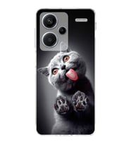 PrintiFy Xiaomi Redmi Note 13 Pro 4G ile Uyumlu Kedi 2 Kamera Korumalı Şeffaf Kılıf