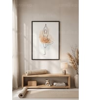 Yoga ve Meditasyon Temalı Minimalist 1. Kalite Ahşap Çerçeveli Tablo