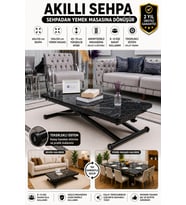 Home Üst Tabla Mdf Siyah Mermer Oval Köşe Alt Mekanizma Siyah Renk