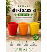 3’lü Saksı Saksısı Seti 1.25 Litre – Dekoratif Renkli Plastik Saksı Seti