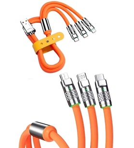 Çoklu Şarj Kablosu USB Type-C İOS Uyumlu 120W Hızlı Şarj Kablosu