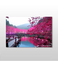 Pembe Erguvan Kanvas Tablo 45x30cm (Karışık)