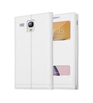 Samsung Galaxy S3 Mini Uyumlu Pencereli Kapaklı Magnum Kılıf (Beyaz)