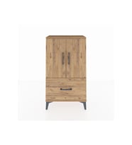 Arges Komodin 2 Raflı Tek Çekmeceli 2 Kapaklı 60x30x106 Çam-Çam