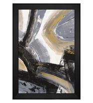 Soyut Şekiller Motifli Kanvas Tablo 80 x 110 cm Siyah Çerçeve