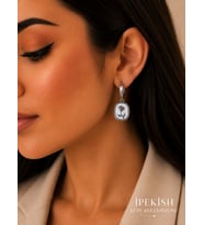 İpekish Gül Figürlü Sallantılı Çelik Küpe Silver Renk Halka Model Günlük Şık Kadın Küpe