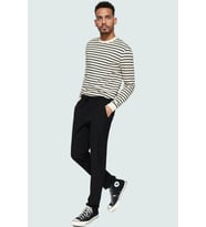 Erkek Slim Fit Dar Paça Dokuma Pantolon Günlük Kullanım İçin İnce Kumaş Yaz Aylarının Vazgeçilmezi (Siyah)