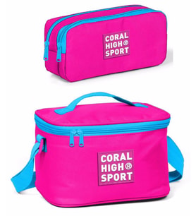 Coral High Sport Neon Pembe Beslenme ve Kalem Çantası Okul Seti
