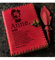 Lügatçe Anne İsme Özel Deri Defter (Fuşya)