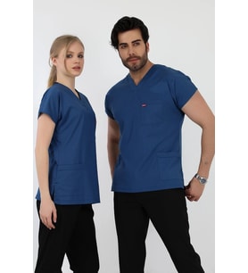 Bflex Unisex Likralı Yarasa Kol Tek Üst - 6408 Petrol Mavi Soft